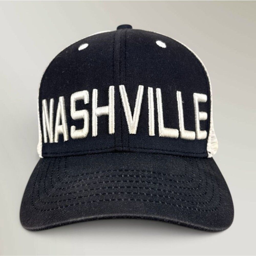 NASHVILLE Predators Meshback Trucker Hat Adjustable Guitar Pick Logo NHL Hockey